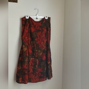 RQT Skirts Women 16 Floral Midi Autumn Artsy Casual Versatile Academia Office